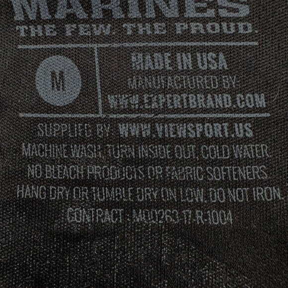 US Marines Shirt Mens Medium Black Long Sleeve Performance Running Gym USA Made - Picture 4 of 10